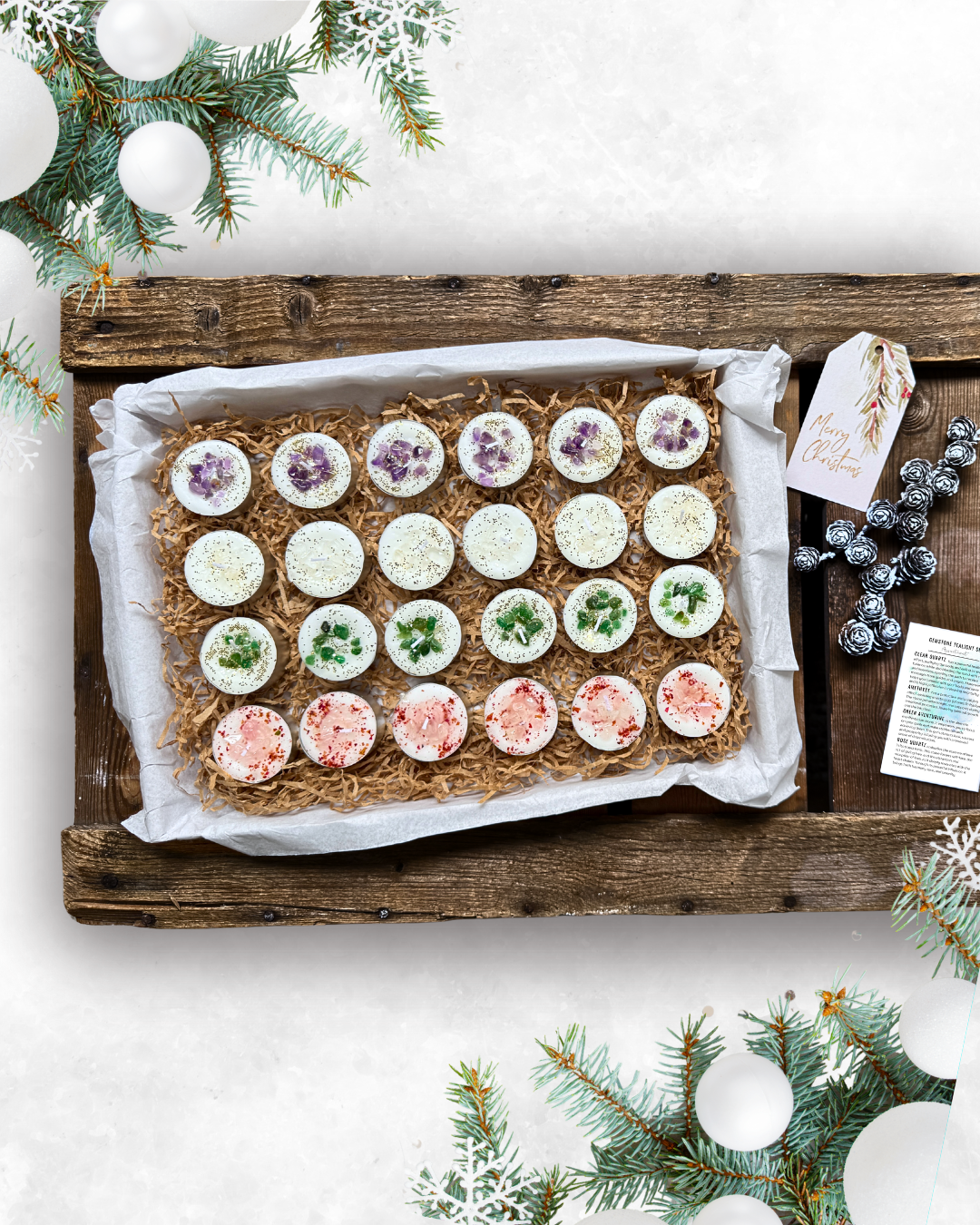 Adventskalender Edelsteen Theelicht