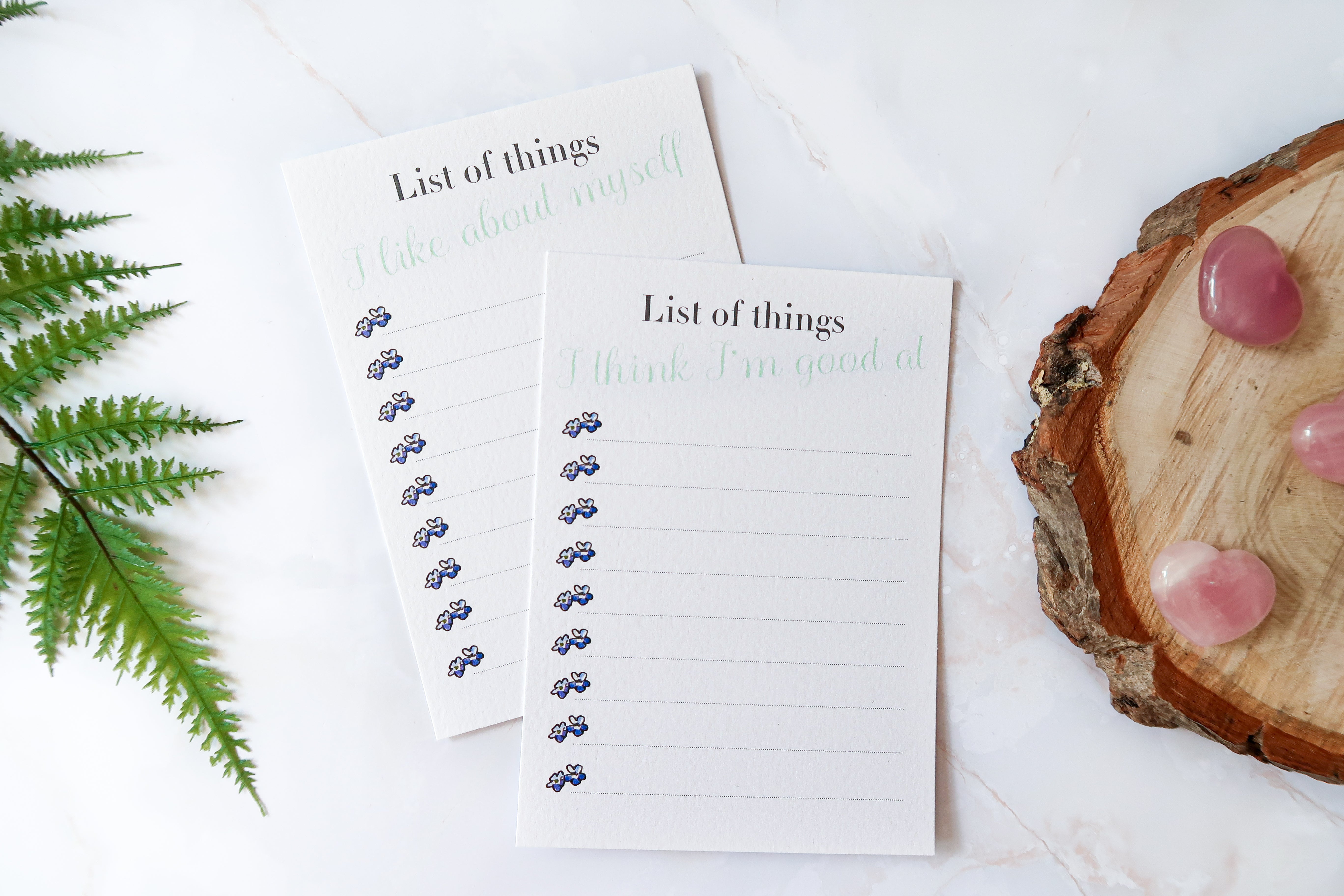 Things I think I'm good at - DIY zelfliefde kaarten