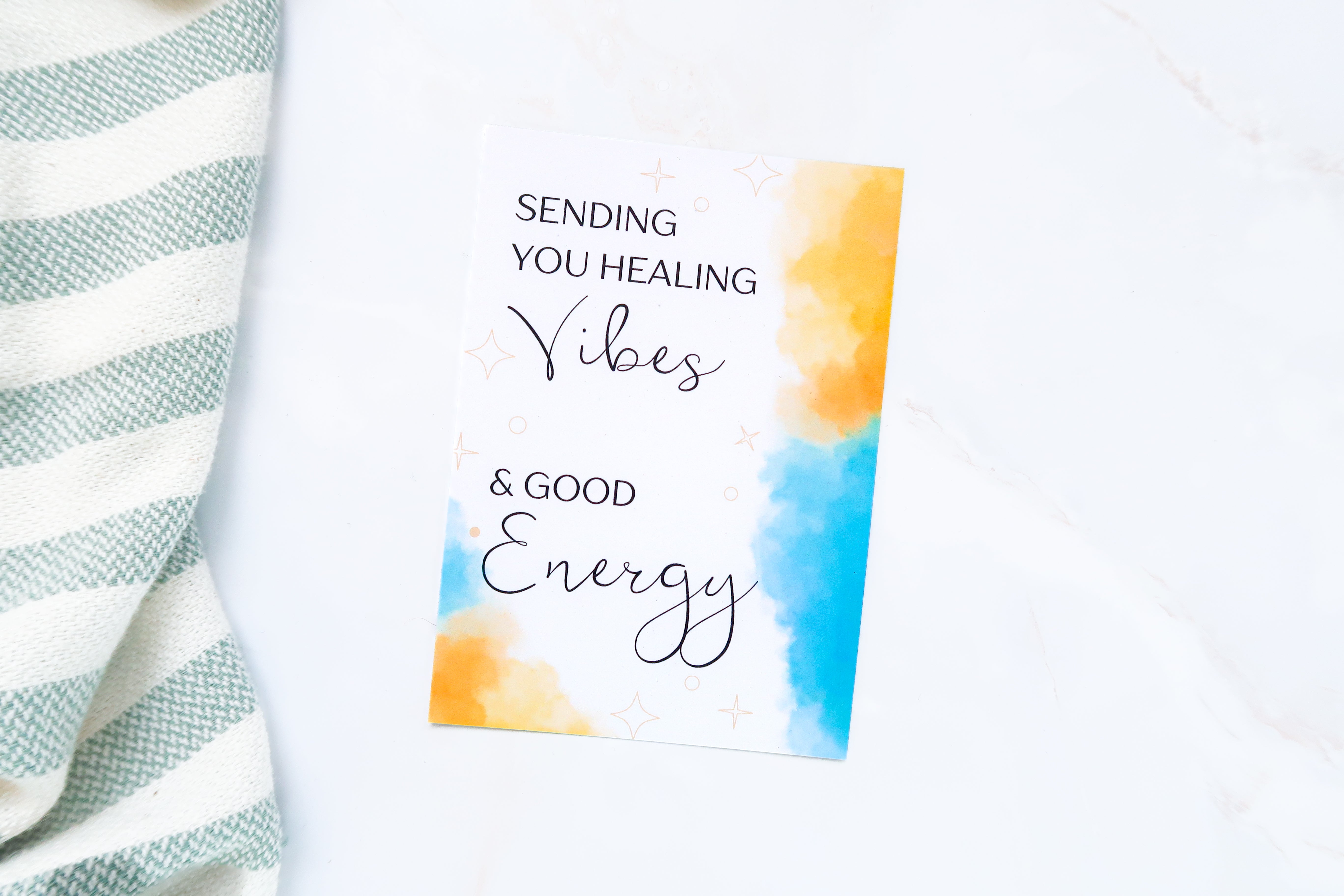 sending healing vibes and good energy card