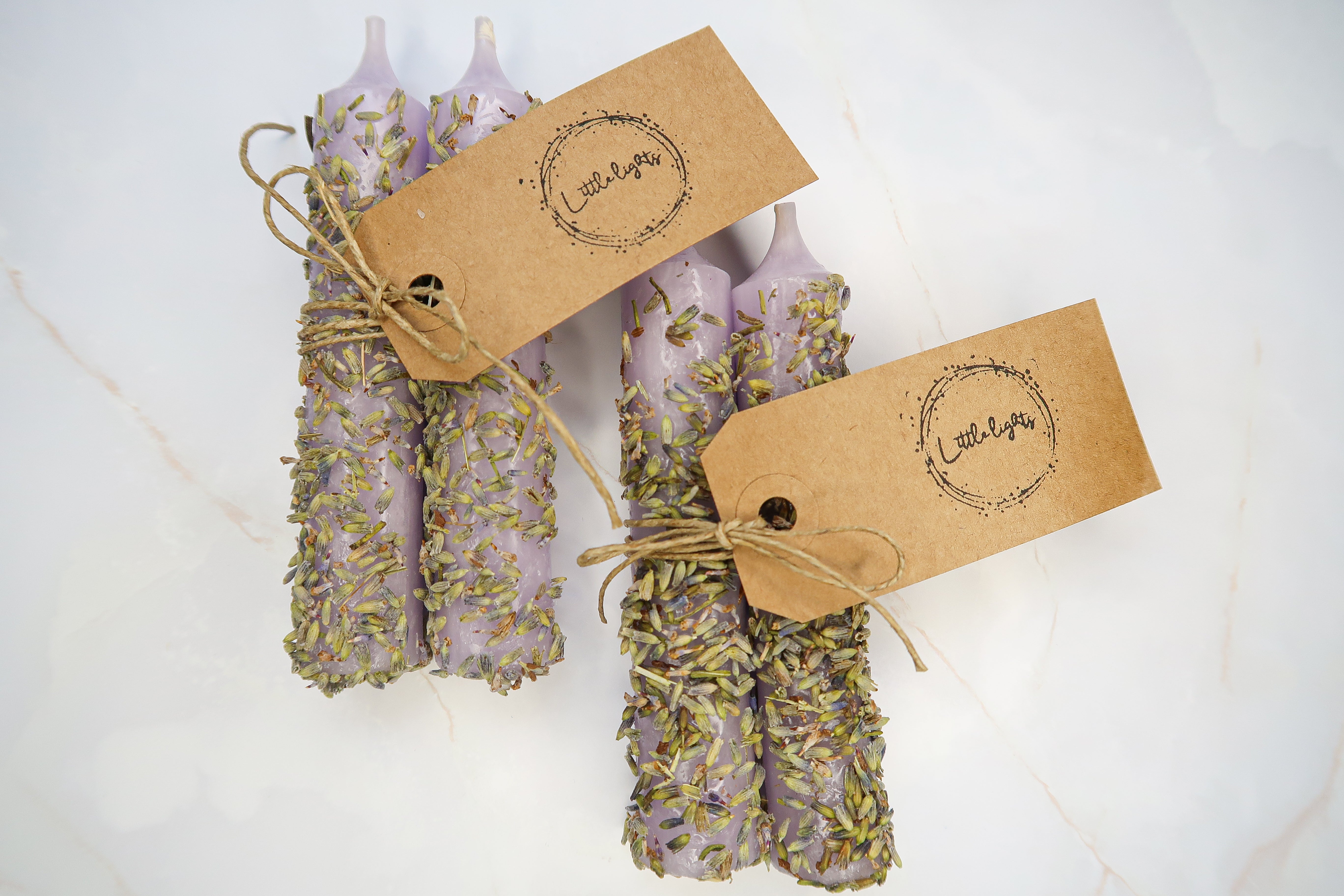 Kaarsen: Lavendel kaars, 2 stuks