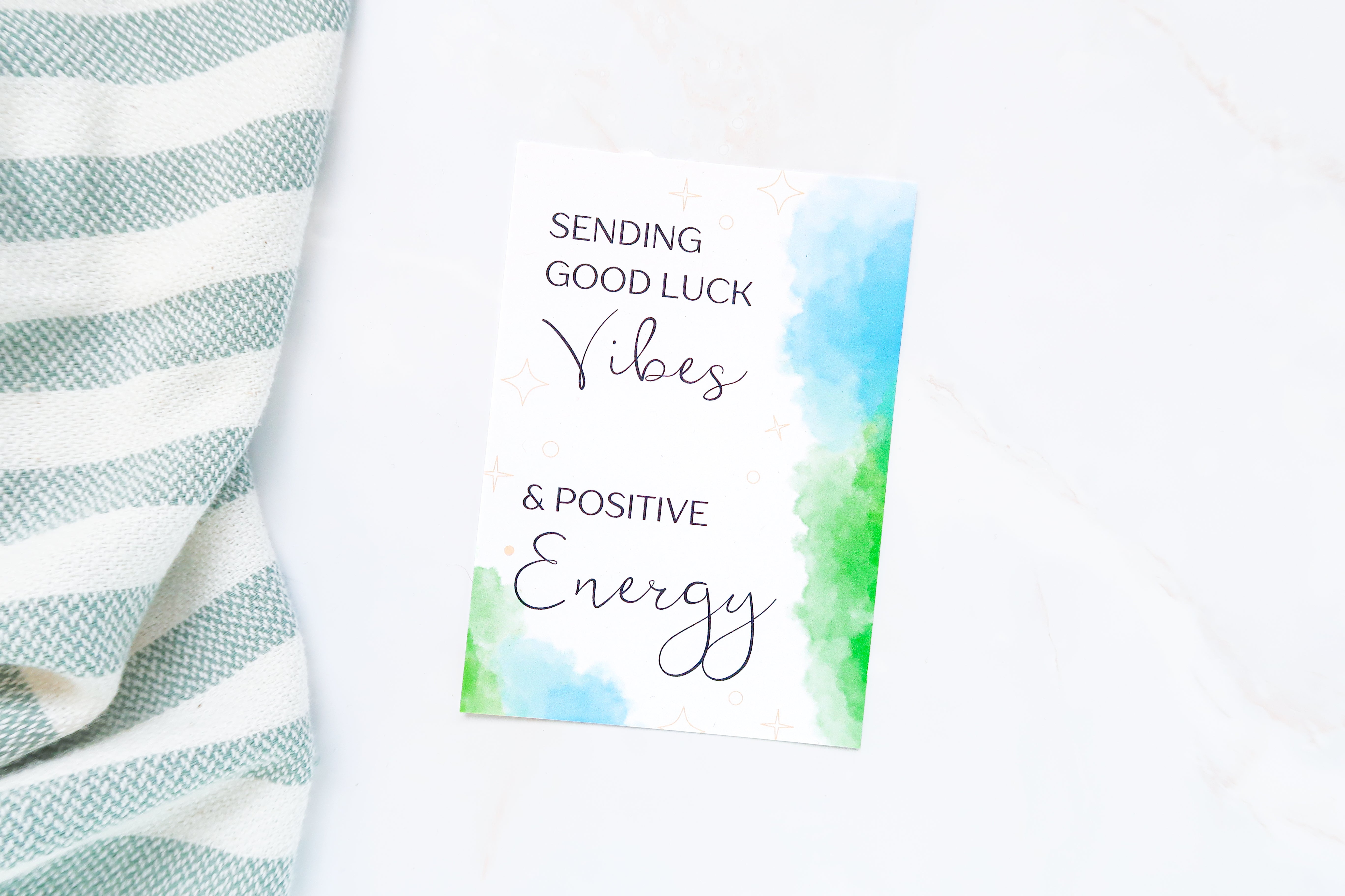 sending good luck vibes and positive energy card